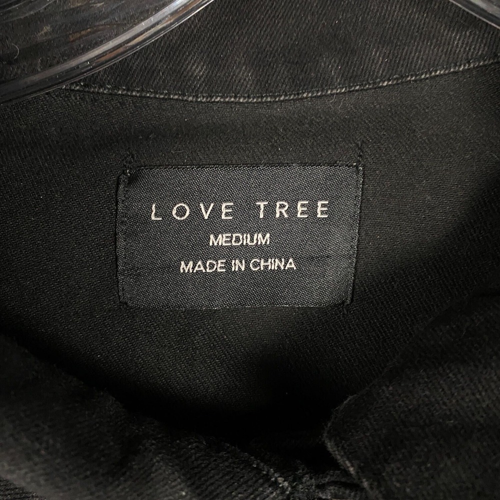 Love Tree Denim Jacket Women's Medium Black Cotton Blend Adults M - Picture 3 of 9